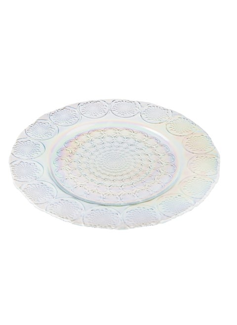 Glass serving dish for sweets, chocolate, and fruits, multi-use, size 32cm, depth 3 cm