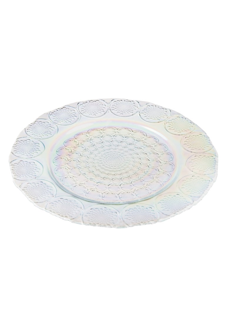 byblos - Glass serving dish for sweets, chocolate, and fruits, multi-use, size 32cm, depth 3 cm - Image 1