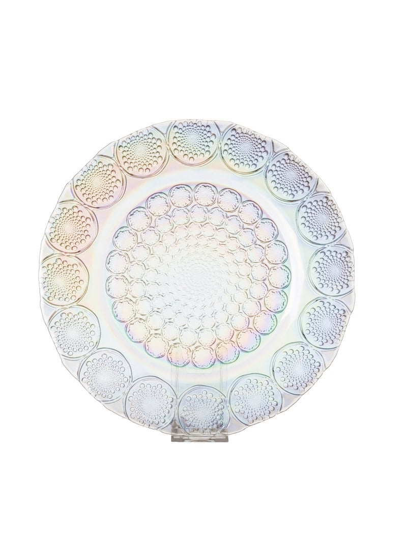 byblos - Glass serving dish for sweets, chocolate, and fruits, multi-use, size 32cm, depth 3 cm - Image 1