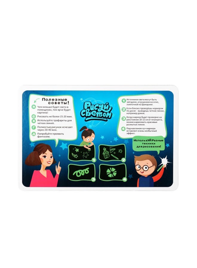 طقم مكون من لوحة رسم مضيئة بإضاءة LED مع قلم إلكتروني أخضر / أحمر / أزرق - Image 2