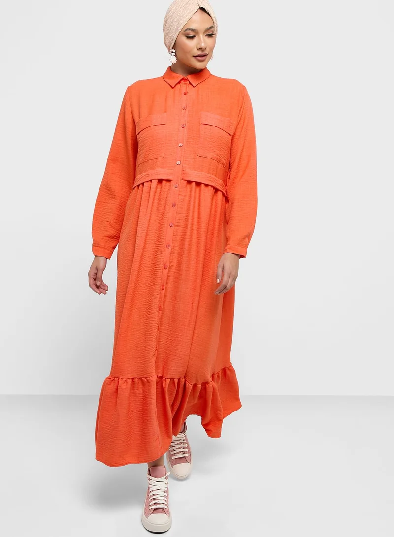 Khizana Ruffle Hem Detail Dress