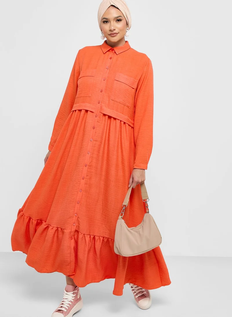Khizana Ruffle Hem Detail Dress