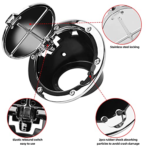 Parfyter Fuel Filler Door Cap Electroplate Silvery Gas Cover Cap Compatible with Jeep Wrangler 2007-2017 JK & Unlimited 2 door and 4 door + US Flag stickers cross bar Accessories，Aluminum+ABS Accessories - Image 4