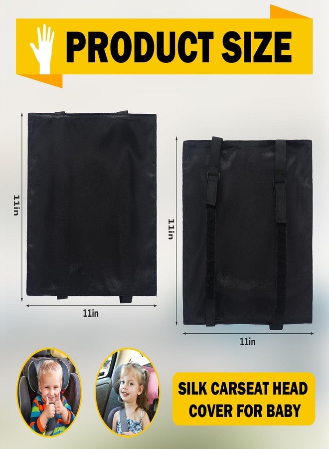 Tegeme تغيم 4 قطع غطاء رأس مقعد السيارة من الساتان للأطفال غطاء رأس ناعم من الحرير لحماية شعر الأطفال الرضع أثناء النوم للبنين والبنات - Image 2