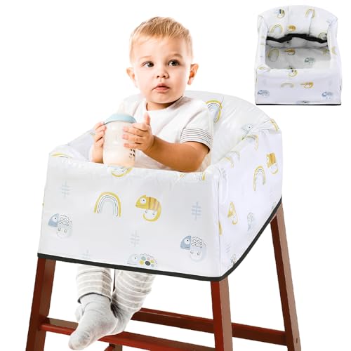 Jaxbo High Chair Cover for Baby Restaurant, Baby Highchair Covers for Restaurant Waterproof Washable Stain and Slip Resistant Portable for Children Outdoor Indoor Eating - Image 1