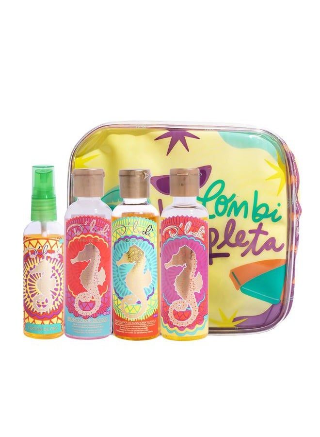 D'Luchi Travel Size Self Tanning Kit with Carrot, Coconut, Almond Tanning Lotion & Gold Body Lotion, Enriched with Collagen, Vitamin E, Beta-carotene, SP4 Suntan Oil - Set of 4 - Image 4