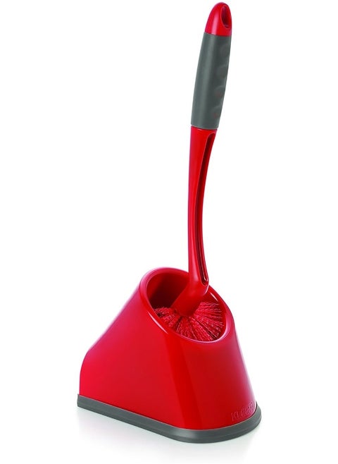 Kleeno Cello Angular Toilet Brush Set (Red and Grey, 2-Pieces)