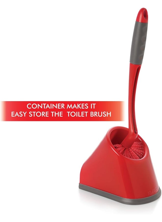 Kleeno - Kleeno Cello Angular Toilet Brush Set (Red and Grey, 2-Pieces) - Image 1