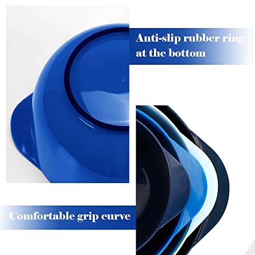 BoxedHome Nesting Plastic Mixing Bowl Set With Pour Spout, Microwave and Dishwasher Safe, BPA free Non-Slip Base, Set of 4 Size 1.7, 2.5, 3.5 and 4.5qt, Great for Prepping, Baking, Cooking (Dark Blue) - Image 5