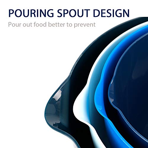 BoxedHome Nesting Plastic Mixing Bowl Set With Pour Spout, Microwave and Dishwasher Safe, BPA free Non-Slip Base, Set of 4 Size 1.7, 2.5, 3.5 and 4.5qt, Great for Prepping, Baking, Cooking (Dark Blue) - Image 3