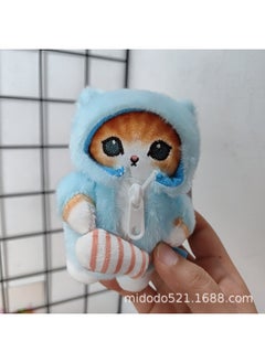 Polar bear shark cat - blue shirt fishing, about 10cm.