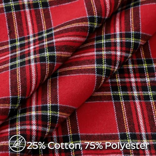 OTOSTAR Pack of 2 Christmas Scottish Plaid Throw Pillow Covers Decorative Check Tartan Square Pillow Covers with Stitched Edge for Sofa Couch Bed Farmhouse Home Decor 24x24 Inches Red - Image 3