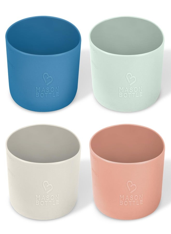 Mason Bottle 4oz Silicone Sleeves for Mason Jars (4-Pack) - Regular-Mouth Jar Covers for Grip and Protection (Bottle Not Included) - Non-Toxic, Dishwasher Safe, Made in USA - Image 1