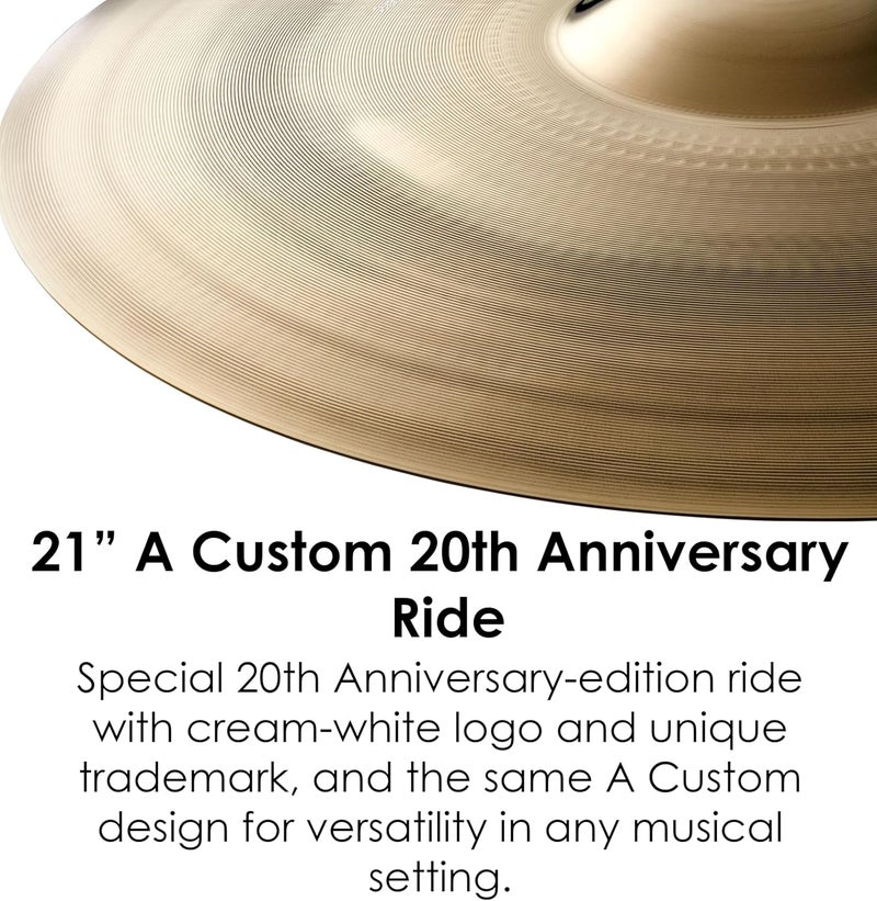 Zildjian A Custom 21" 20th Anniversary Ride Cymbal - Image 3