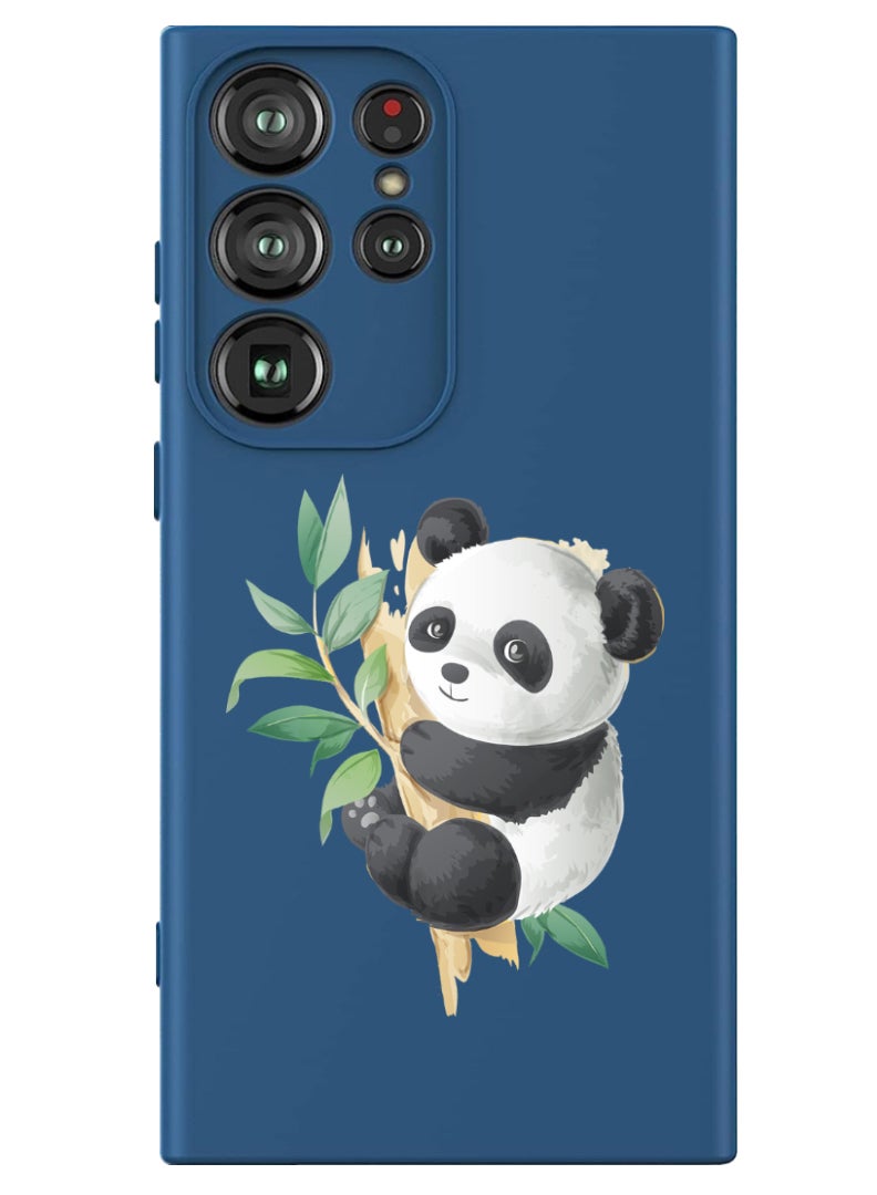 Theodor Protective Slim Fit Case Liquid Silicone Cover with Full Body Protection Anti-Scratch Shockproof Case For Samsung Galaxy S24 Ultra (Blue) - panda - Image 1