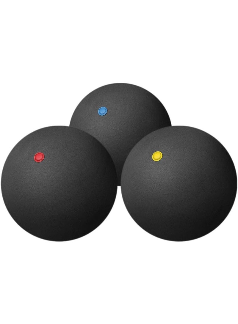 Arabest 3 Pack Single Dot Squash Training Balls High Bounce Rubber Balls for Indoor Outdoor Practice and Racquetball Training - Image 1