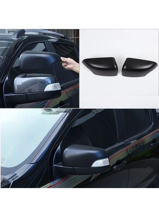 Matte Black Rearview Mirror Cover for Ford Ranger 2012-2022 Turn Signal Decoration - Image 1