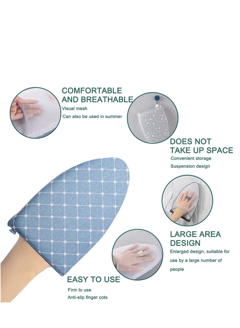 KASTWAVE Garment Steamer Ironing Glove Waterproof Heat Resistant Anti Steam Mitt with Finger Loop Complete Care Protective Garment Steaming Mitt Accessories for Clothes (Blue)  - Image 5