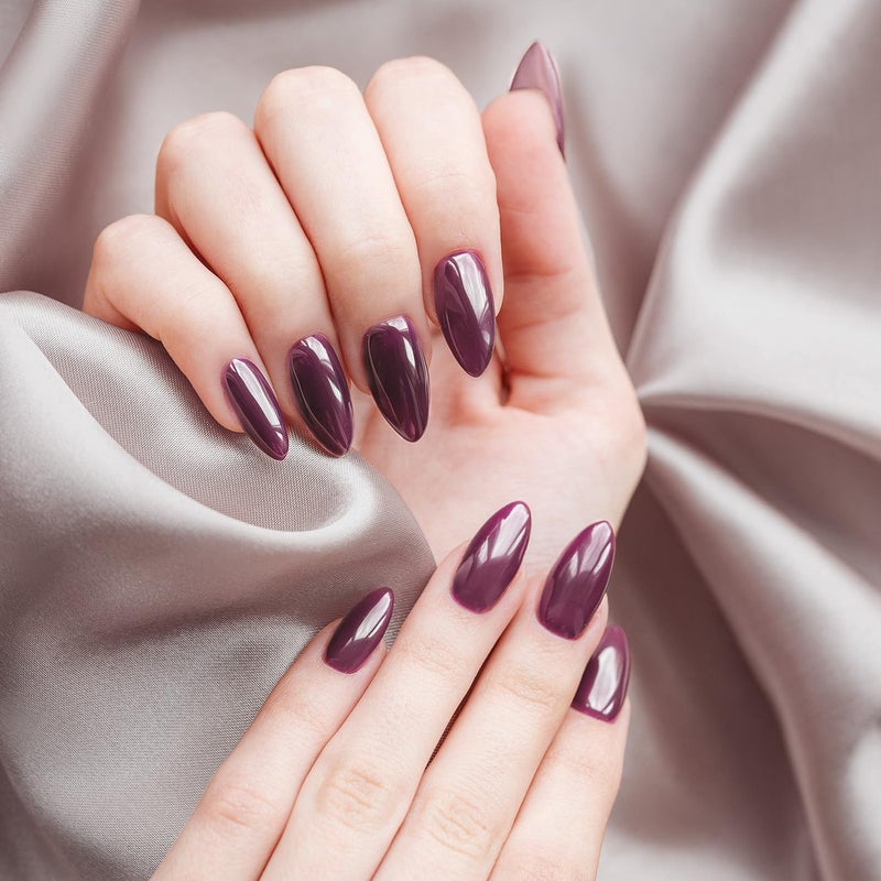 LECHAT Gel Polish - Antonella, Color and Top in One Coat, Shiny Long-Wear, Dark Purple Gel Polish - Image 3
