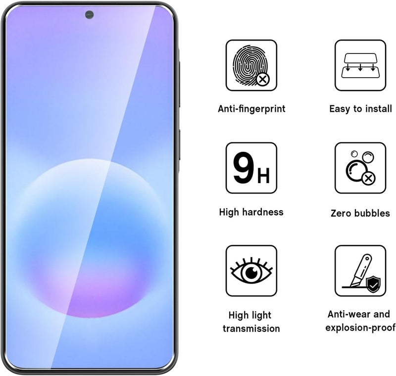 TWEGGON 2pc Pack Screen Protector Samsung A57, Tempered Glass Screen Protector for Samsung Galaxy A57 Clear - Image 2