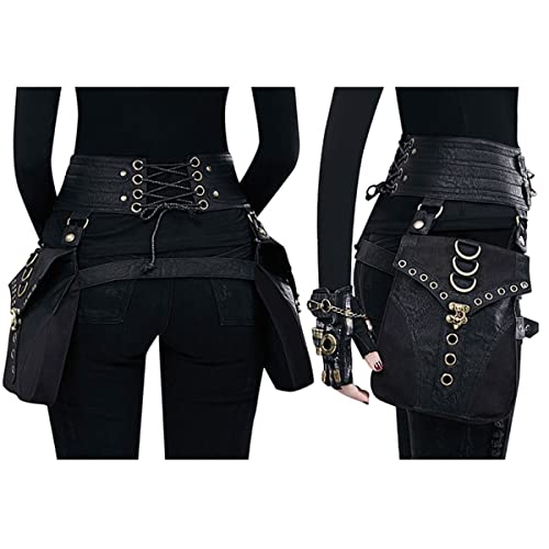 SUMGOGO Belt Pouch Waist Bag Fanny Pack Steampunk Phone Holder Casual Medieval Renaissance Cosplay Costume Accessories (Cor) - Image 3