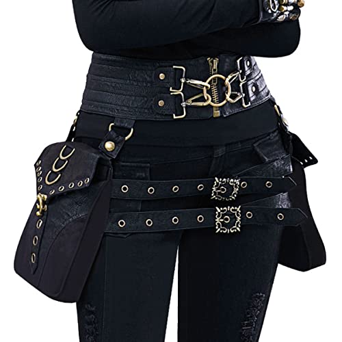 SUMGOGO Belt Pouch Waist Bag Fanny Pack Steampunk Phone Holder Casual Medieval Renaissance Cosplay Costume Accessories (Cor) - Image 2