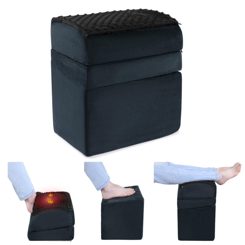 ROYALAY Adjustable Foot Rest for Under Desk at Work with Feet Warm Pocket, Ergonomic Foot Stools for Under Office Desk, Leg Rest for Desk with Machine Washable Cover - Image 1