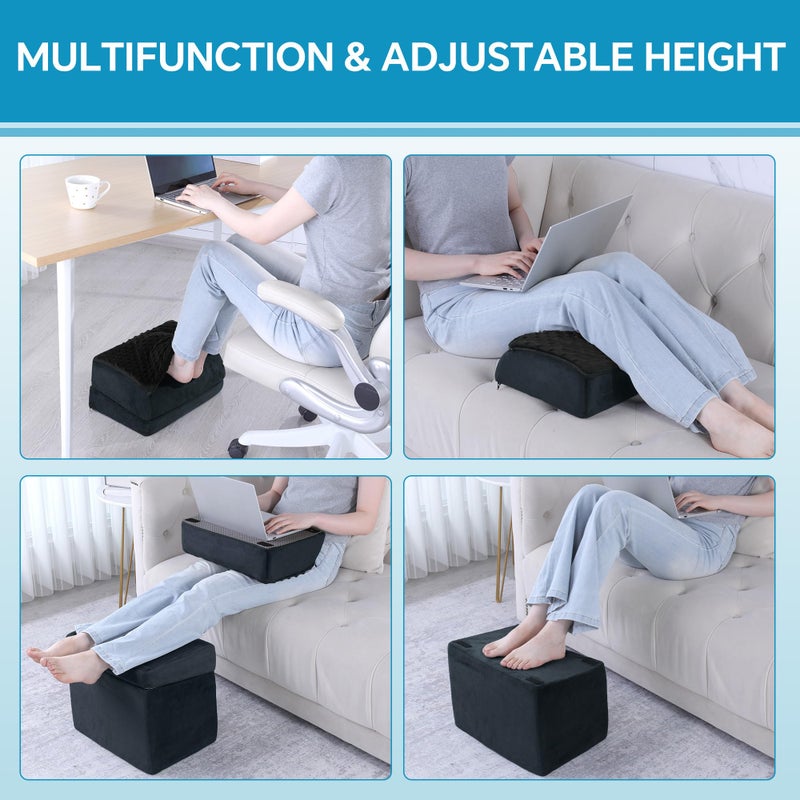 ROYALAY Adjustable Foot Rest for Under Desk at Work with Feet Warm Pocket, Ergonomic Foot Stools for Under Office Desk, Leg Rest for Desk with Machine Washable Cover - Image 5