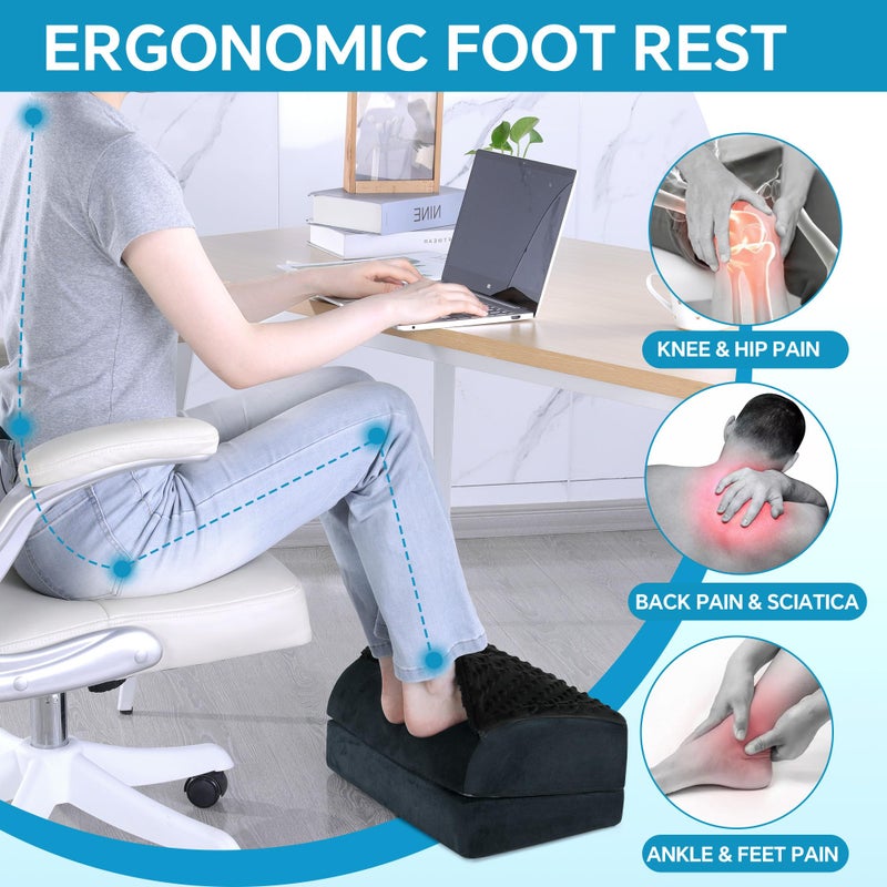 ROYALAY Adjustable Foot Rest for Under Desk at Work with Feet Warm Pocket, Ergonomic Foot Stools for Under Office Desk, Leg Rest for Desk with Machine Washable Cover - Image 4