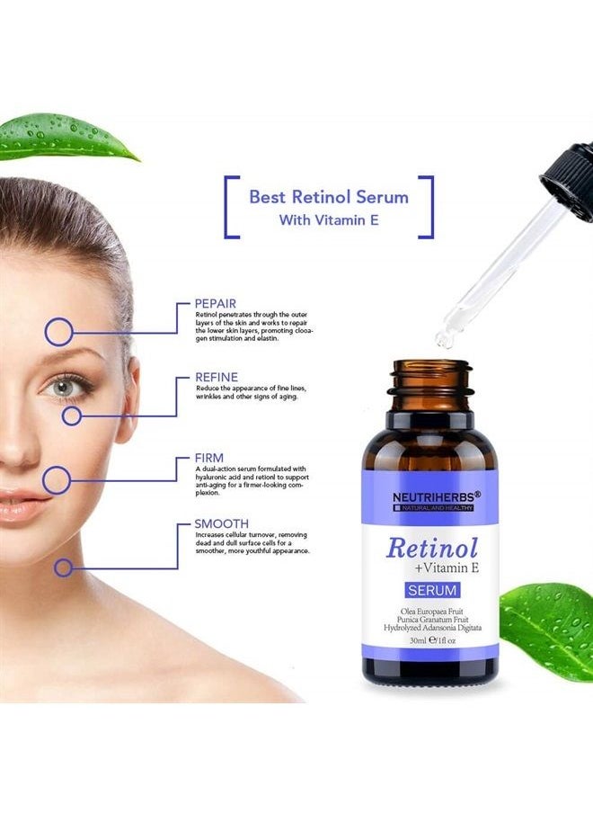 NEUTRIHERBS - Retinol Face Serum, Anti Aging Serum, Smooth Wrinkle and Fine Lines, Repair Hyaluronic Acid Antioxidant Facial Serum - Image 1