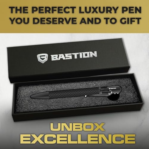 BASTION® Luxury Slim Bolt Action Pen, Lightweight Aluminum EDC Pen with Fine Tip, Professional Ballpoint Pen for School and Work - Black - Image 5