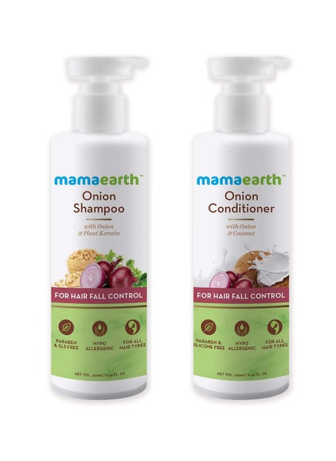 Mamaearth Onion Anti Hairfall Combo (Shampoo and Conditioner)- 250 ml each