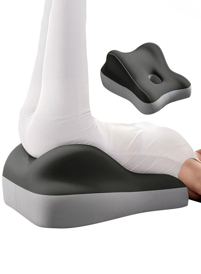 والالا وسادة 3 في 1 لرفع الساقين ودعم أسفل الظهر - وسادة نوم تقويمية للسرير والأريكة والسفر | وسادة جسم محمولة للتخييم وما بعد الجراحة وتخفيف آلام الظهر (إسفنج ميموري فوم، أسود رمادي) - Image 1
