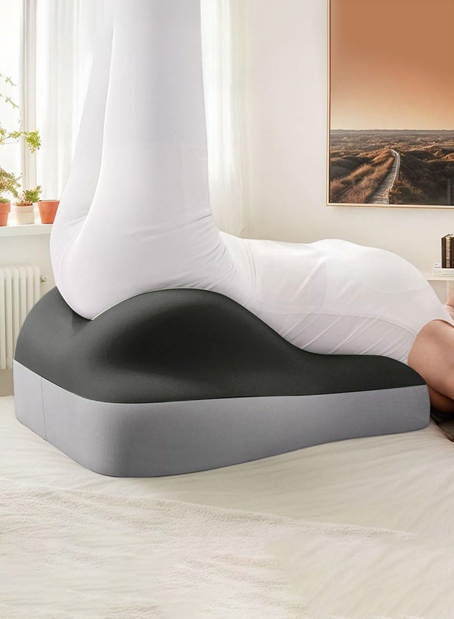 والالا وسادة 3 في 1 لرفع الساقين ودعم أسفل الظهر - وسادة نوم تقويمية للسرير والأريكة والسفر | وسادة جسم محمولة للتخييم وما بعد الجراحة وتخفيف آلام الظهر (إسفنج ميموري فوم، أسود رمادي) - Image 4