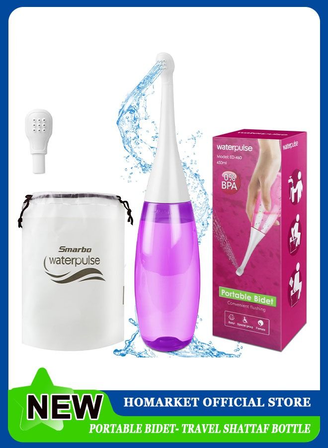 waterpulse Portable Travel Bidet Portable Bidet for Toilet Handheld Postpartum Perineal Cleansing Childbirth Cleaner - for Outdoor,Camping,Traveling,Personal Hygiene, with Travel Bag, 450 ml Capacity - Image 1