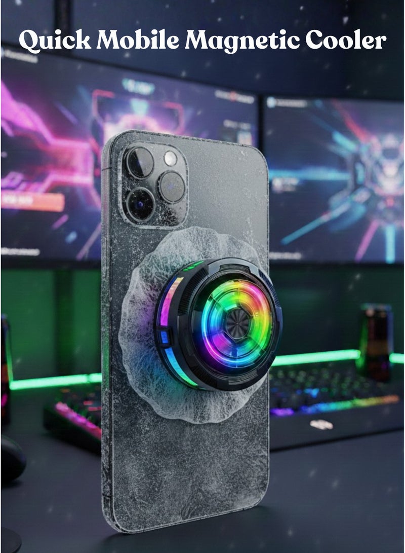 KAKUSIGA Kaksuiga Magnetic Mobile Cooling Fan for Gaming – Semiconductor Phone Cooler with Clip for Non-Magnetic Phones, Fast Heat Dissipation Radiator for PUBG, iPhone 12/13 Series, iOS, Android, iPad & Tablet, Low Noise Portable Smartphone Cooler - Image 1