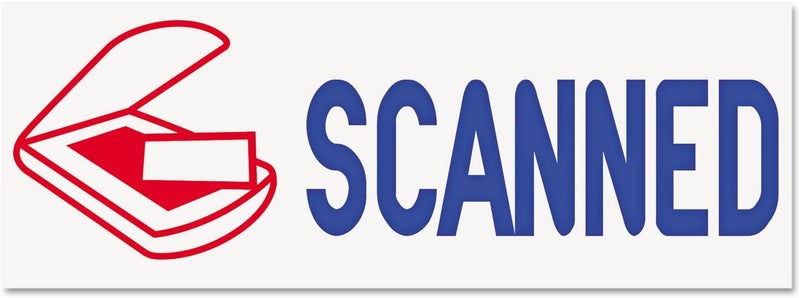 AccuStamp 2-Color Message Stamp with Shutter, SCANNED Impression, 1-5/8" x 1/2", Pre-Ink with Blue and Red Ink - Image 2