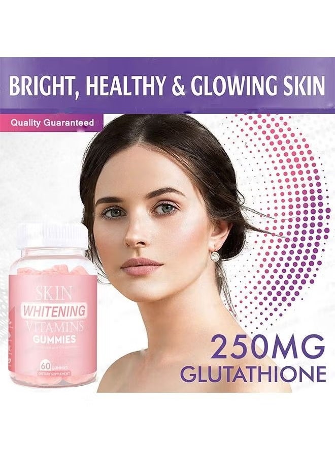 SKIN - Skin Whitening Vitamins Gummies, with Glycine and Glutathione, Vitamins Gummies Bear, Remove Dark Spots, Hyperpigmentation Treatment, Anti-Aging Antioxidant, 60 Gummies - Image 1