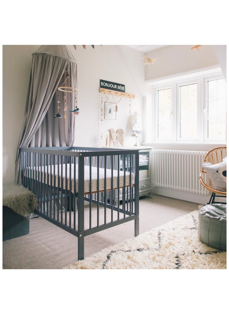 Mokee - Mokee 2 in 1 Scandinavian Convertible Mini Cot Bed 120x60cm - Stone Blue - Image 1