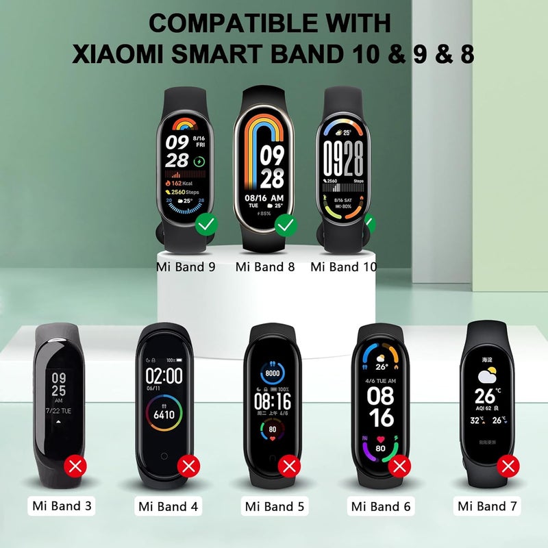 Demark Global production standard crafted 3 Pack Sport Straps for Xiaomi Mi Band 10/9/8, Soft Silicone Replacement Bands for Mi Band 10 & Mi Band 9& Band 8 Fitness Tracker Trendy natural tone options - Image 5