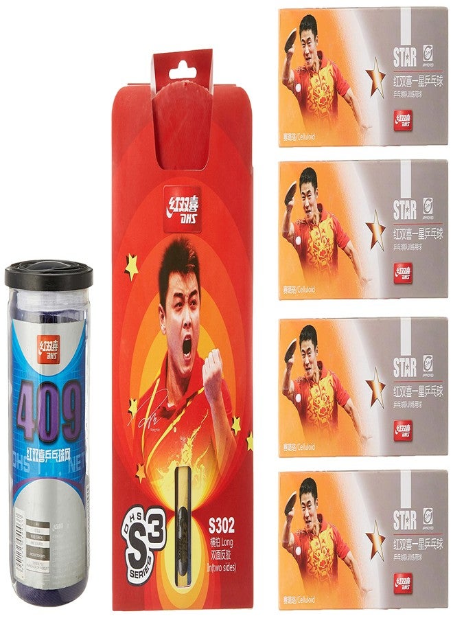 DHS TT BAT S-S302 DHS WITH TT BALL DHS 40MM 1 STAR ORANGE (40 Pcs Box) AND ASSORTED COLOR (BLACK/BLUE) TT NET409 - Image 3