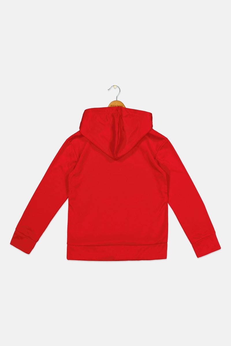 PUMA Kids Boy Sportswear Fit Brand Logo Hoodie, Red - Image 2