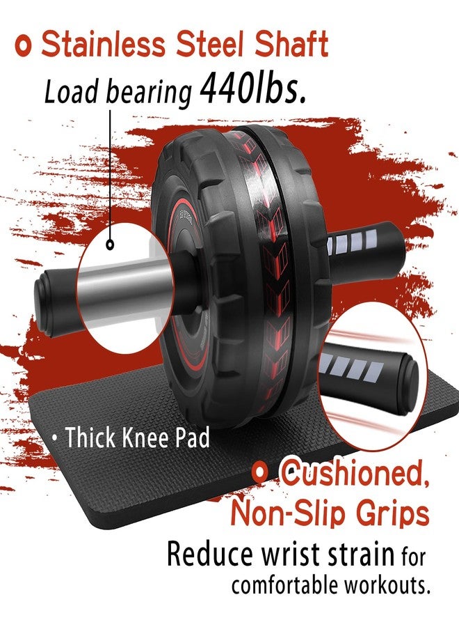 FEELCAT Ab Roller Wheel,Stable Wide Wheel For Beginner,Men,Women,Abs & Core Workout Equipment For Home Gym With Knee Pad,Abdominal Wheel For Full-Body Strength Training (Blue wide wheel) - Image 4
