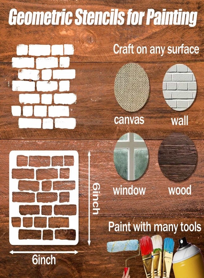 Felixcraft Stencils for Painting, 16PCS 6x6 Inch Geometric Stencils for Painting on Wood, Plastic Reusable Stencils for Crafts, Unique Design Stencils for Wall Furniture Tile and Other Home Decor Project - Image 5