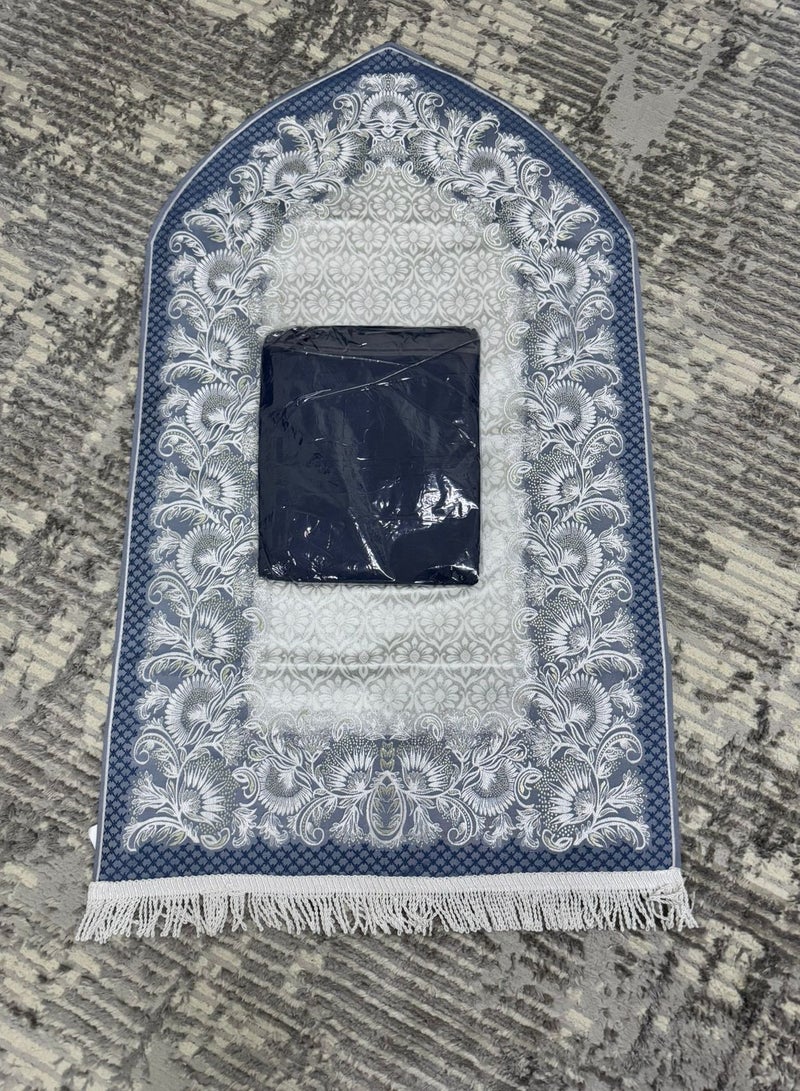Embroidered jacquard prayer rug with Jalal open prayer sheet - Image 1