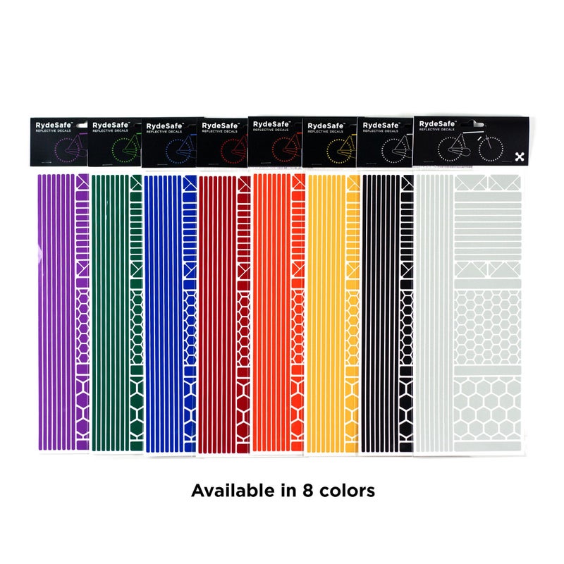 RydeSafe Reflective Decals Multi Shapes Kit Jumbo, White - Image 2