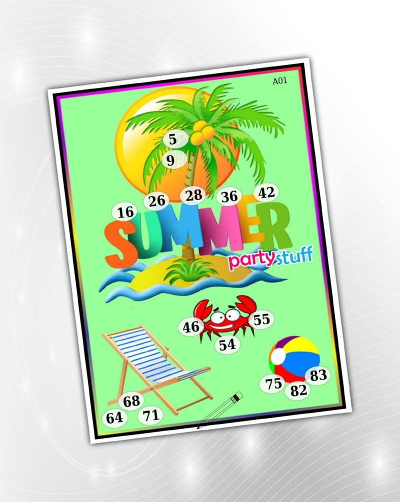 PartyStuff Tambola Housie - Summer kukuba (24 Piece) - Image 1