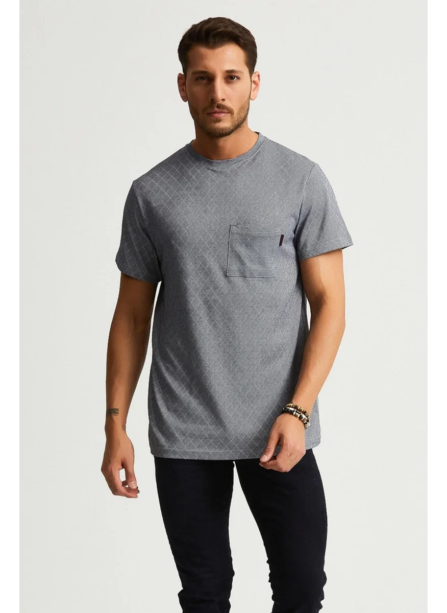 الكسندر جاردي Pocket Detail Patterned T-Shirt (E22-74500)