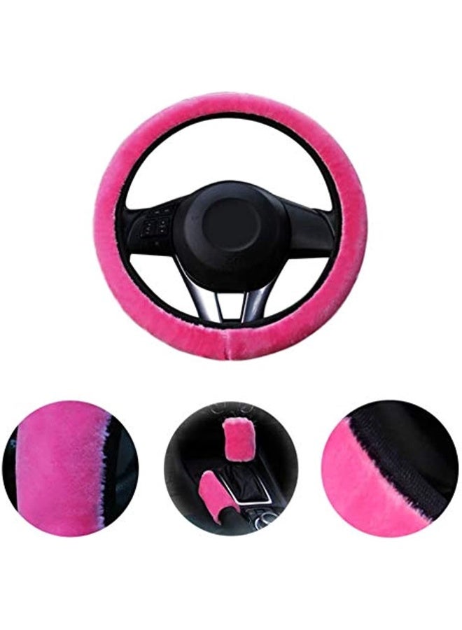 Plush Steering Wheel Cover Winter Handbrake Shift Cover Universal Telescopic Steering Wheel Cover Car Accessories - Image 3
