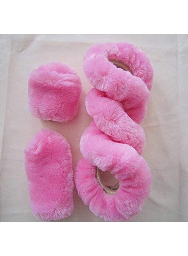 Plush Steering Wheel Cover Winter Handbrake Shift Cover Universal Telescopic Steering Wheel Cover Car Accessories - Image 5